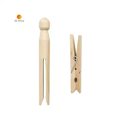 Montesvia teaching aids wooden clothespins wood clips log unpainted Elastic clips clothespins