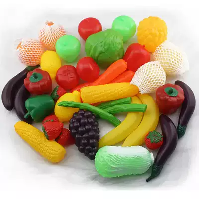 Simulation of vegetables and fruits toys children's home wine kitchen fake eggs boys and girls educational plastic food cut to see