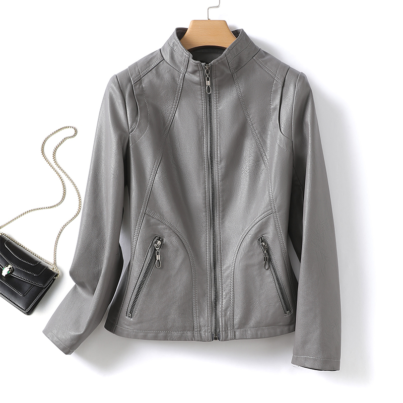 Sheepskin Women's Short Jacket with Stand Collar, Slim Fit, Genuine Leather, Haining 2026 New Model, Leather Jacket for Petite Women
