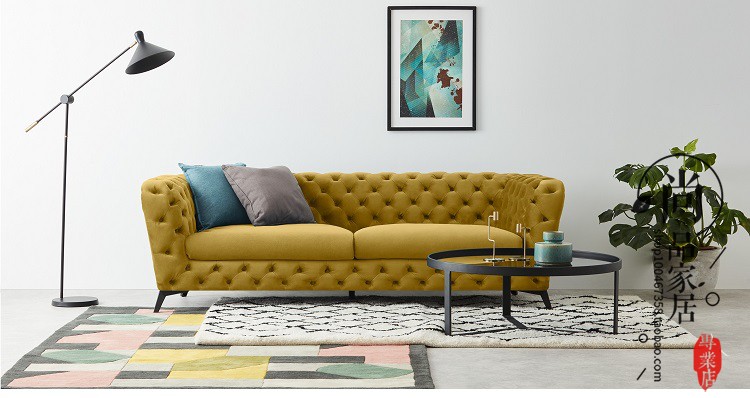 căn hộ nhỏ ánh sáng sang trọng tại Hong Kong phong cách hiện đại sau sofa nhung màu xanh đậm kéo khóa Bắc Âu ins sofa phong cách cổ điển của Mỹ - Ghế sô pha ghế đơn