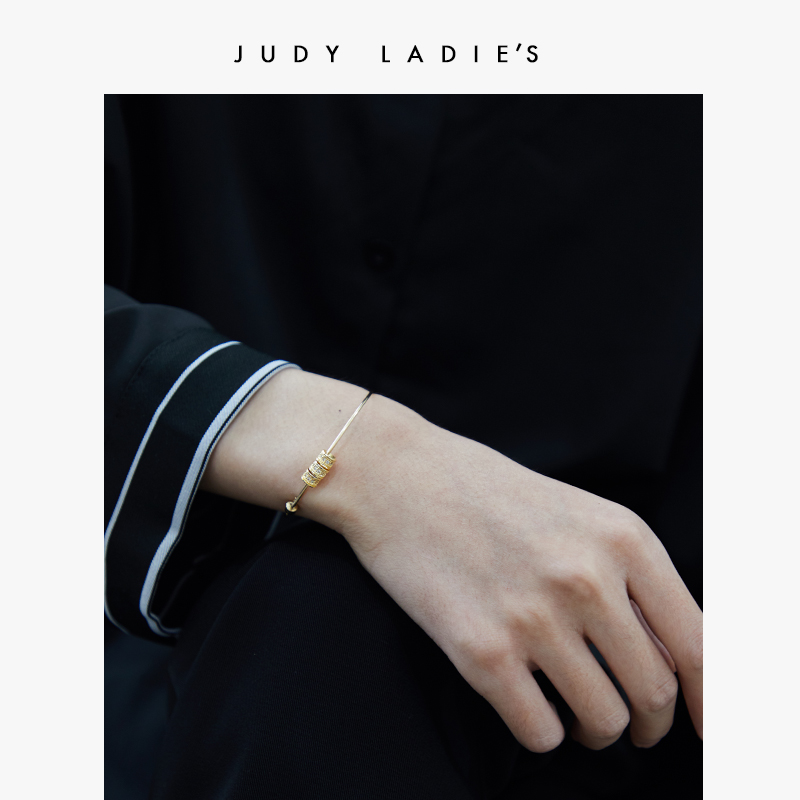 Judy niche design 14K gold-plated small waist bracelet female ins bestie same style simple net red jewelry