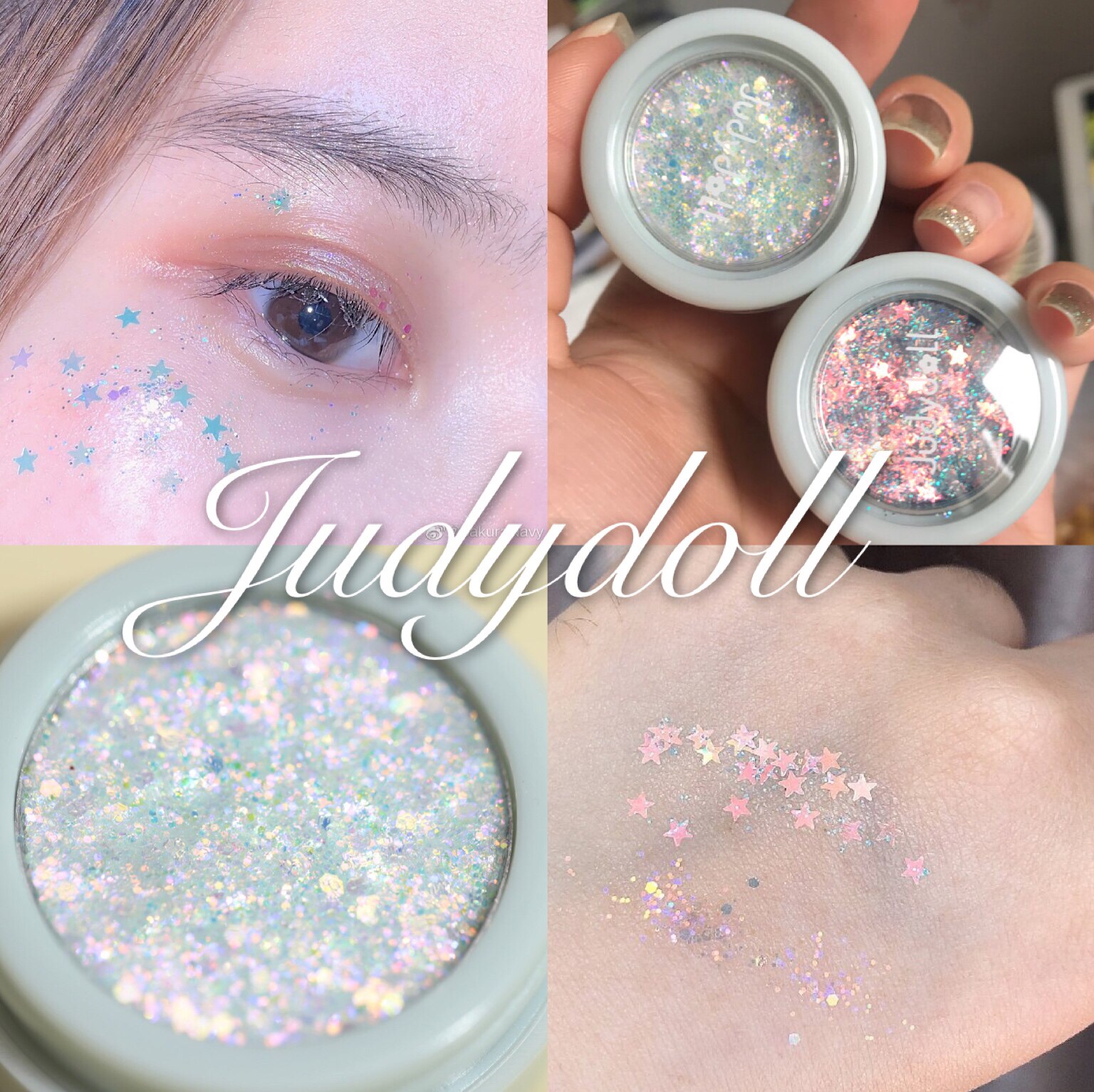 JudyDoll Orange Monochromatic Eye Shadow Cream Mashed Potato Bead Glitter Star G618 G619 G620