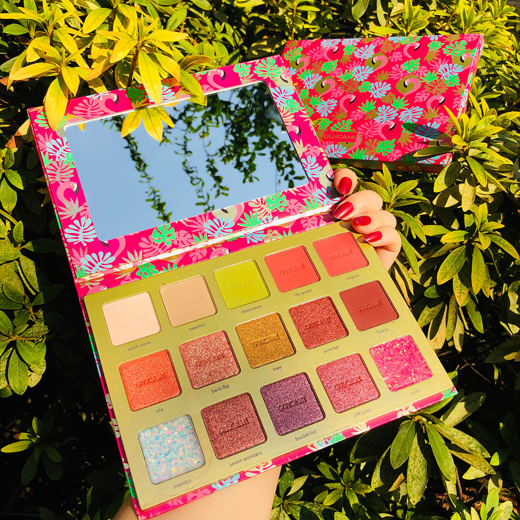 GUICAMI Sparkling Pearlescent Waterproof Matt 15 Color Eye Shadow Disc Netting Red ins Surfous Bull Oil Fruits Affordable students