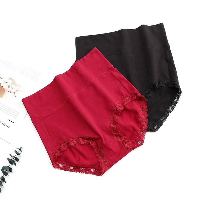 Quần lót nữ cạp cao cotton culture cotton nguyên chất, quần nịt bụng sau sinh, quần lót dạ và hông, quần short cotton kháng khuẩn nữ plus size - Giống cái