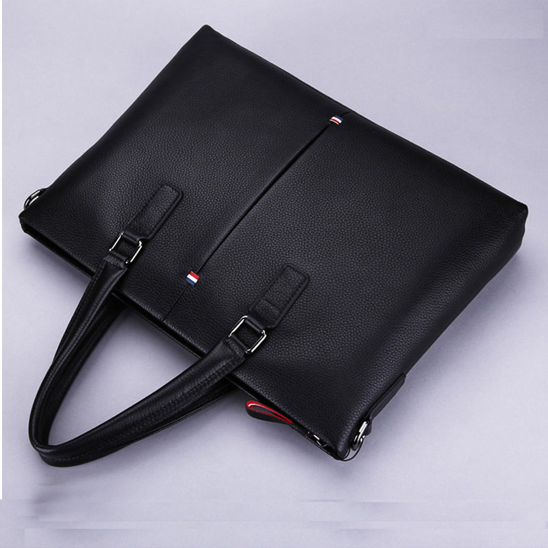 Men's bag leather handbag briefcase male business head-layer bull leather computer with a slope bag