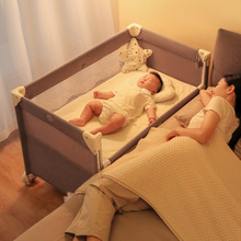 Coolbaby Baby Folding Bed Newborn Mobile Portable Splice Big Bed Multifunctional Cradle Baby Bed