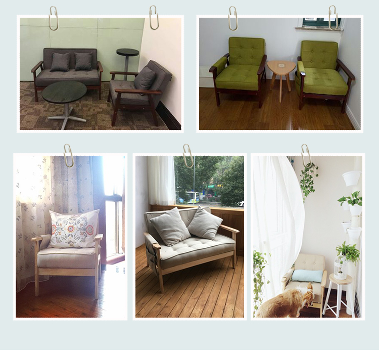 Nhật sofa vải đơn giản căn hộ nhỏ đơn đôi ba phòng ngủ phòng khách sofa ghế gỗ Bắc Âu - Ghế sô pha ghế sofa giường giá rẻ