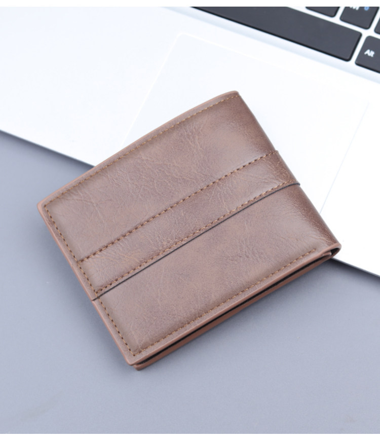 男士短款钱包男款卡包一体可放驾驶证男钱夹带拉链皮夹男式三折包详情10