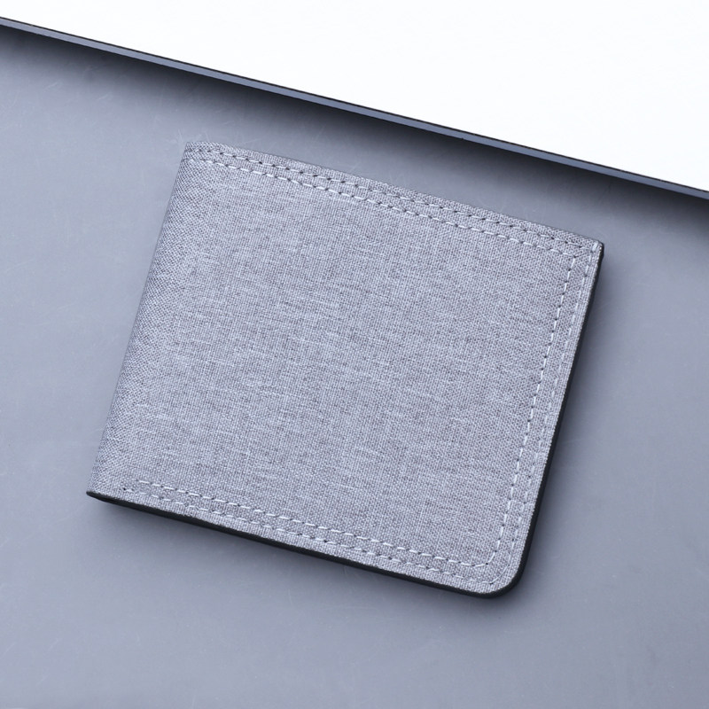 Laced Canvas Small Wallet Men's Short Slim slim slim with Son Day Ensemble Brief pleaser The small money clip is small and small.