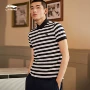 Áo thun nam tay ngắn Li Ning 2019 mới thời trang áo thể thao ve áo mùa hè áo thun cotton sọc mỏng - Áo polo thể thao mẫu áo polo nam