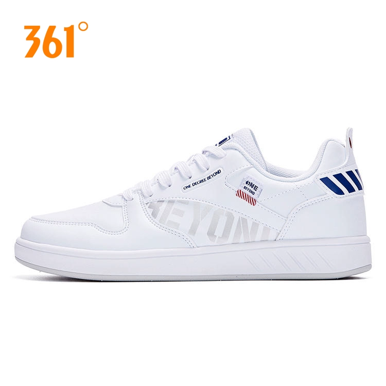 361 giày nam giày thể thao mùa xuân thời trang da xu hướng giày 2020 mới 361 độ low-top giày trắng giản dị - Dép / giày thường