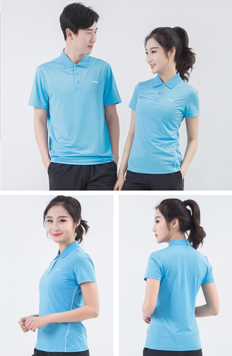 Li Ning ve áo POLO 2019 nam nữ xuân hè cùng một đoạn áo thun ngắn tay nhẹ nhàng và thoáng khí thể thao đôi lứa ngắn T - Áo polo thể thao áo polo trẻ em