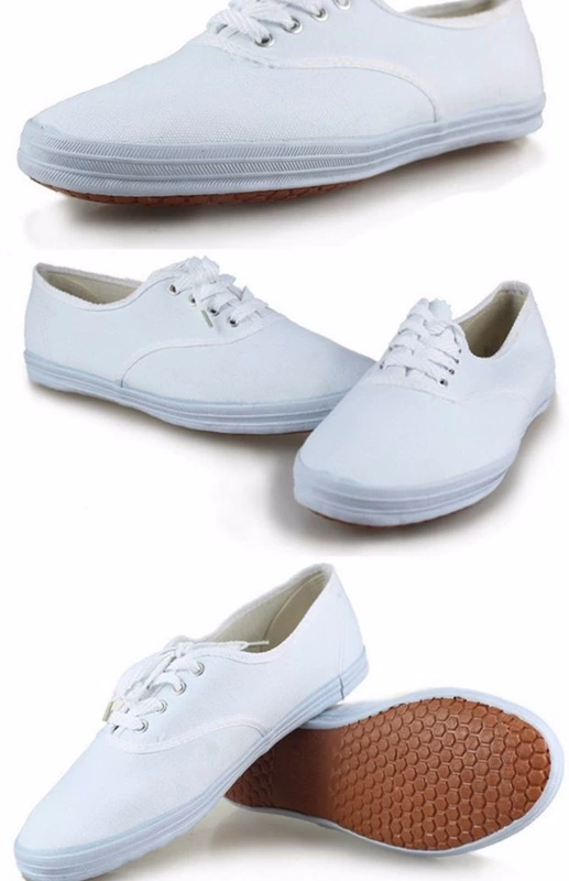 Đôi sao đôi giày thể thao màu trắng đôi giày vải trắng Tai Chi giày võ thuật giày thể dục dụng cụ đào tạo giày ngưu bàng nam nữ