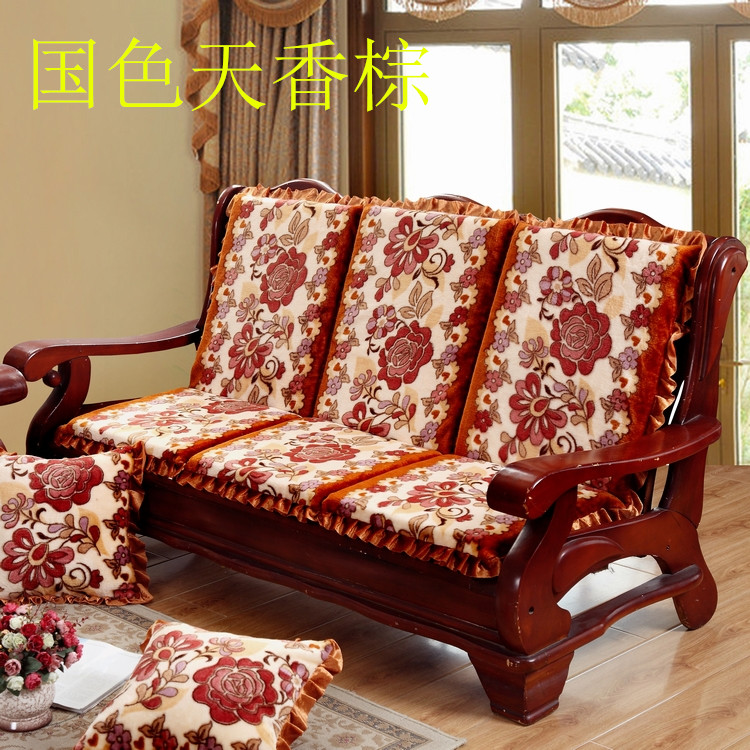 Ghế sofa gỗ đơn đệm đệm chống trượt xốp đệm sofa gỗ gụ đệm với tựa lưng thảm gỗ nệm để ghế gỗ