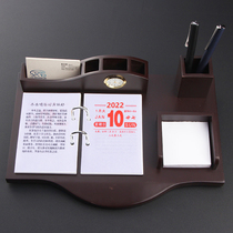 2022 calendar custom business imitation mahogany gift desk calendar office advertising desk calendar printing custom logo enterprise wooden small ornaments simple creative calendar Chinese style