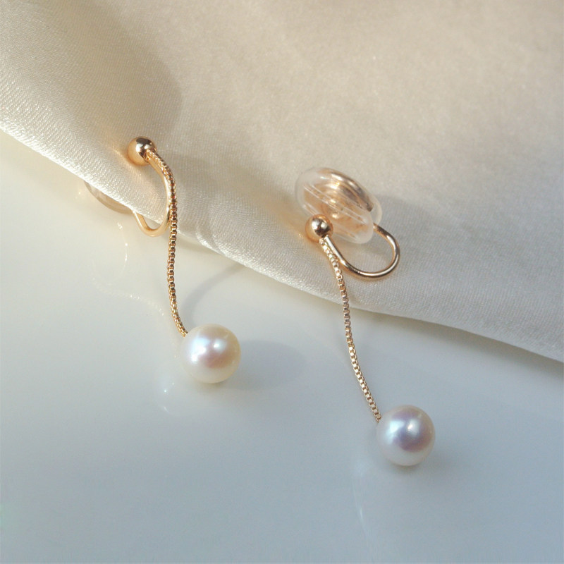 Natural Fresh Water Positive Round Pearl Superior Ear Accessories ~ Mosquito Coil Pan Ear Clip without earbugles Female Flow Sulong Earrings Earrings