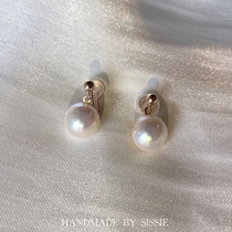 Big pearl ear clip without ear hole female French retro advanced feel imitation horse bees mosquito coil painless earring clip clip