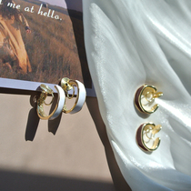 Retro Hong Kong flavor ~ painless ear hole ring ear clip advanced sense circle earring ring mosquito coil ear clip