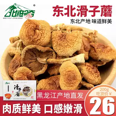 North Region rare slippery mushroom dried yellow mushroom Northeast farmer Daxinganling specialty edible mushroom 200g