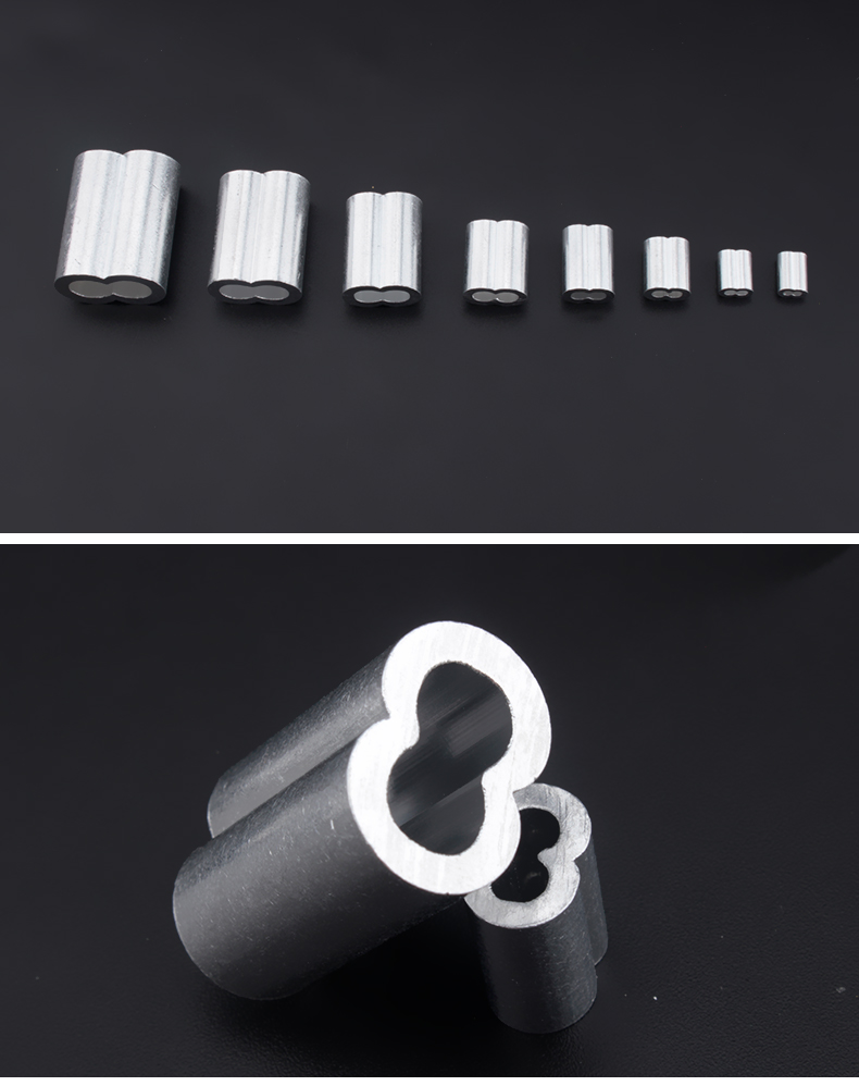 Stainless steel wire rope curtain rope 8 words fixed aluminium cover hanging yard steel wire hanging drawing rope 2 mm wire clamp