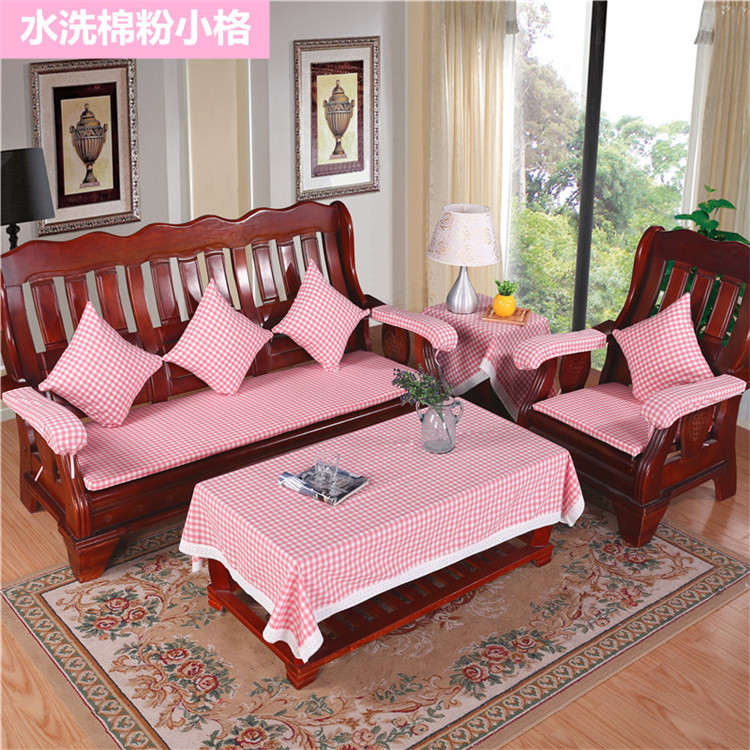 Mùa đông gỗ gụ sofa đệm ba ghế gỗ gỗ gỗ đệm dày chống trượt đồ gỗ rắn mùa xuân và mùa thu ghế băng ghế đệm thảm trải ghế sa lông