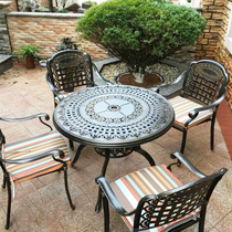 Cast Aluminum Table And Chairs Outdoor Iron Art Table And Chairs Combined Patio Villa Garden Outdoor Balcony Aluminum Alloy Patio Table And Chairs