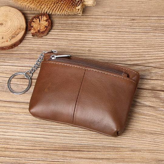 Internet celebrity real soft leather key bag for women small hand-holding card bag imported oil wax leather household key car key coin wallet