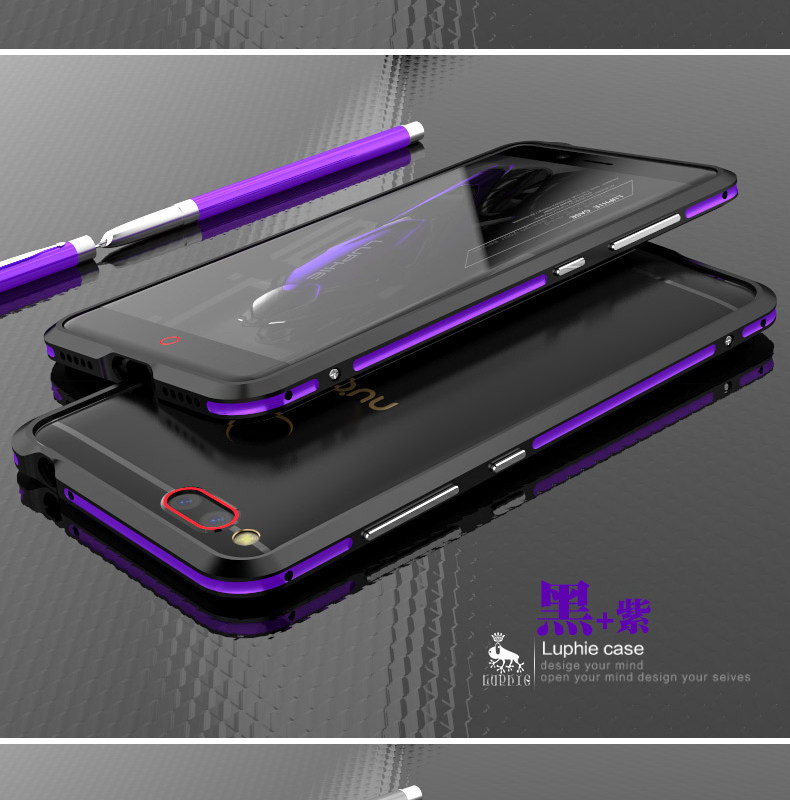 Luphie Bicolor Blade Sword Slim Light Aluminum Bumper Metal Shell Case for ZTE nubia Z17 mini