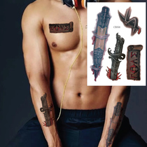 Arm Blossom Arm Breast Foot 3D Solid Stab Meat Wearing Meat Rebar Chrome Iron Character Love Dagger Tattoo Patch Waterproof CX056