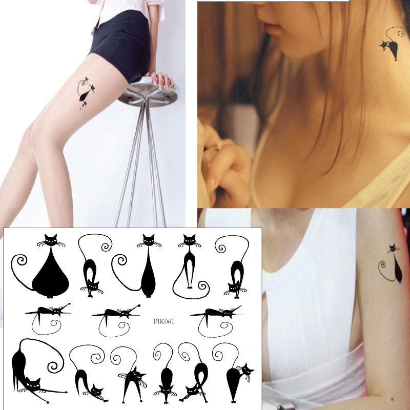 Small fresher personality cute couple Little Animals 13 Tuteetail cat Cat Cat Tattoo with Waterproof Persistent P061