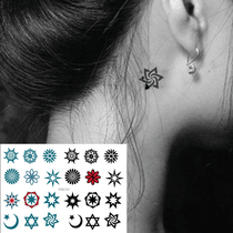 Star six-pointed star five-pointed star tattoo sticker Sun Moon sticker finger behind ear tattoo sticker waterproof P005