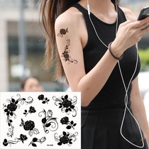 Small Fresh Sexy Arm Wrist Floral Arm Black Peony Rose Peony Flowers Tattoo Patch Waterproof Persistent K088