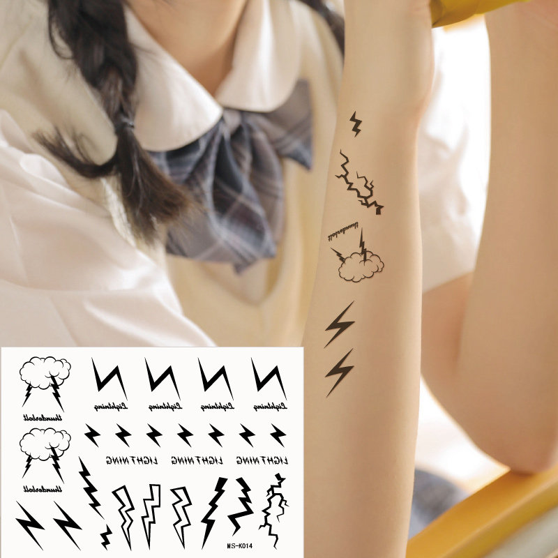 Small fresh and simple sexy fingerfingers wrist lightning lightning tattoo stickers waterproof K014