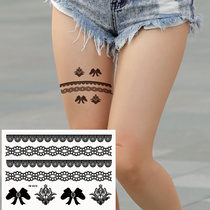 Small fresh and cute sexy floral arm Arm Bracelet Lace Bow Tie Black Lace Tattoo Sticker Waterproof Persistent K076