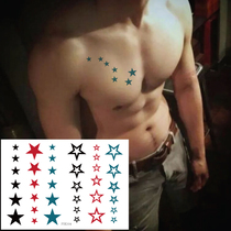 Small Pentagram Red Cyan 36 Stars Five Star Children Red Star Little Fresh Mini Tattoo Sticker waterproof P004