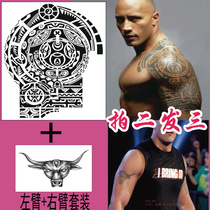 Buy 2 send 1 Rock Giant stone strong son Tattoo Patch Waterproof Persistent Upper Left Arm Totem Upper Right Arm Bull Head 2 Pieces T11