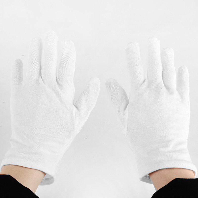 Lengthened white photographic cotton gloves No fingerprint No Mark Jewelry Metal Text Playing High Reflective Photo Photographic Props