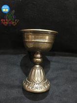 Pure copper crisp lamp holder Nepal imported bronze flower foot butter lamp holder large size 14 cm high