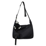 Вместительная и большая сумка через плечо, черная сумка на одно плечо для отдыха, подходит для студента