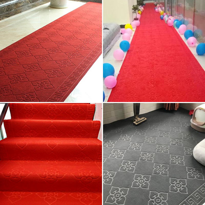 Customizable door mats stairs corridor hotel hotel wedding bedroom entrance thickened red carpet non-slip floor mat