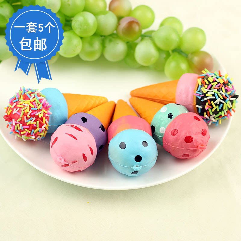 Classic two - color small ice cream model hang piece cake bread model children's toy props bookcase hanging piece
