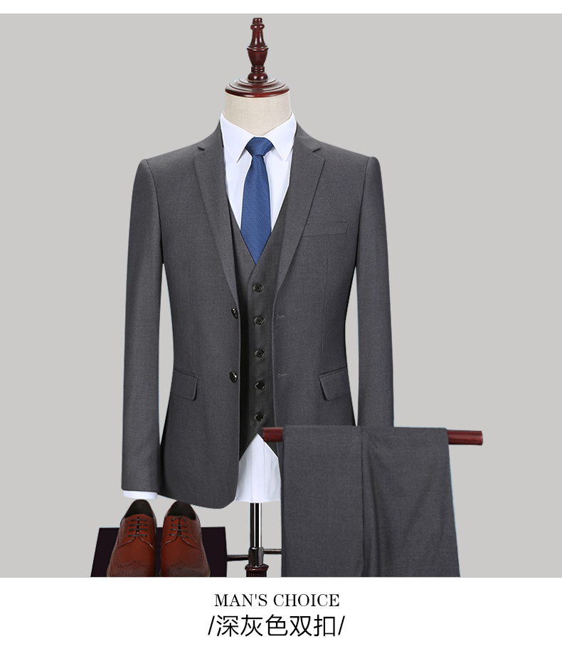 Bộ đồ nam bóng loáng màu đen phù hợp với chú rể váy cưới Váy cưới phù dâu trẻ trung - Suit phù hợp áo dạ nam