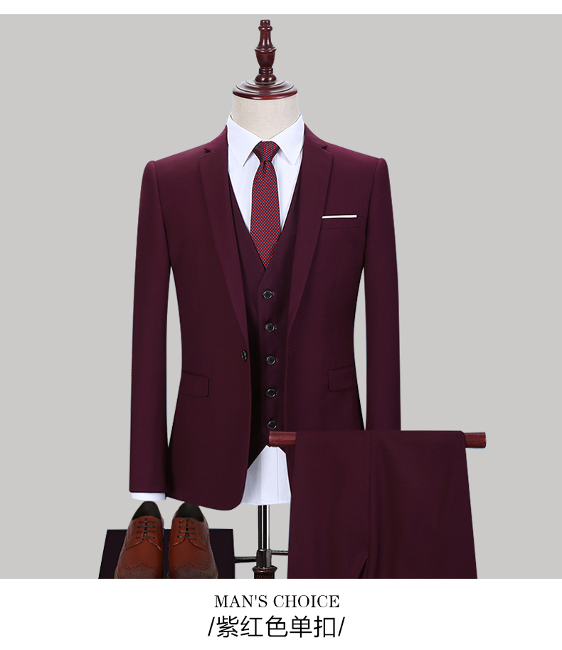 Bộ đồ nam bóng loáng màu đen phù hợp với chú rể váy cưới Váy cưới phù dâu trẻ trung - Suit phù hợp áo dạ nam