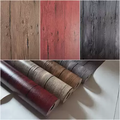 Red imitation wood grain wallpaper wallpaper clothing shop Corridor Study Wood Wood texture log light gray wallpaper