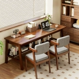 Двойной стол, прямоугольные ножки из массива дерева, домашняя спальня, письменный стол для учащихся начальной школы, простой офисный компьютерный стол для взрослых