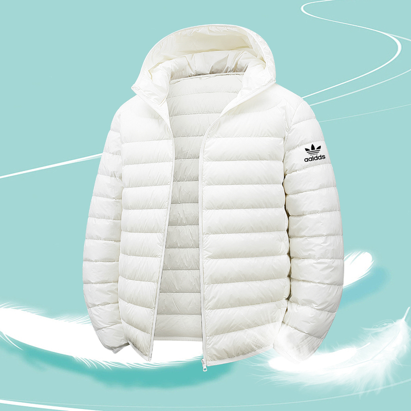 2026 Winter New Lightweight down Jacket Men's Hooded Short Style Ribbed down Jacket White Women's Warm Coat 2026 Winter New Lightweight down Jacket Men's Hooded Short Style Ribbed down Jacket White Women's Warm Coat