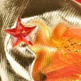 Рождественский золотой очень большой аксессуар с бантиком