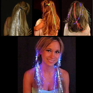 niceglow luminous flash braids optical fiber braids colorful butterfly luminous hair bar KTV concert