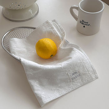 Korean style bow embroidered double layer placemat Korean style bow embroidered double layer placemat