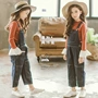 Áo len nữ mùa thu 2018 mới dành cho trẻ em chủ đề sơ mi rộng màu áo len denim yếm hai mảnh đồ bơi cho bé